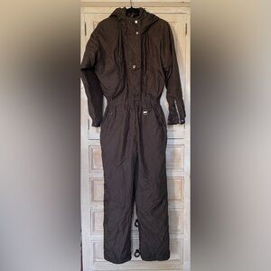 Vintage POSTCARD One-Piece Ski Suit • Brown • Women’s • 80s/90s Ski Jumpsuit